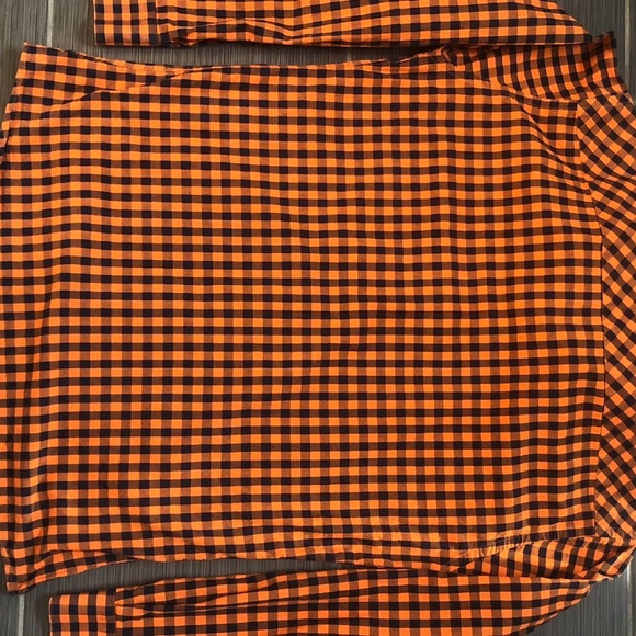 Large Men's Jared Lang Orange Blue Plaid Check - Picture 3 of 8